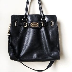Michael Kors Black Leather Hamilton Tote
